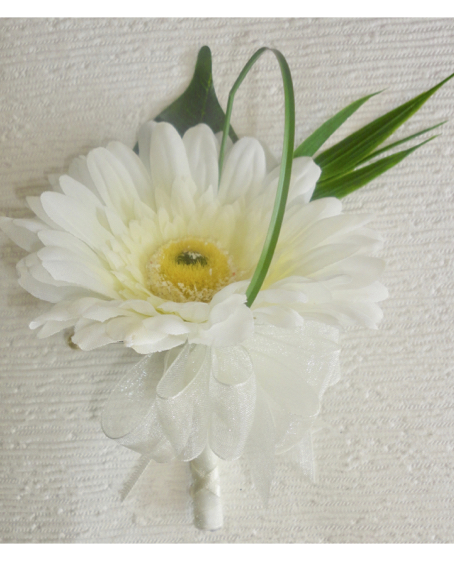 Ivory Silk Gerbera Buttonhole